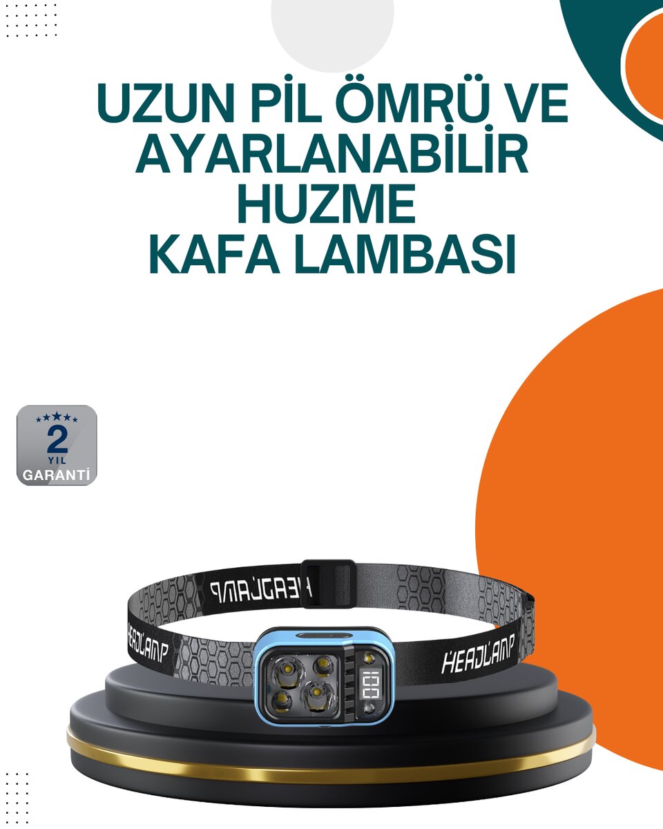 Type C Şarjlı LED Kafa Lambası Güç Göstergeli 53 Modlu 1 Type C Şarjlı LED Kafa Lambası Güç Göstergeli 53 Modlu