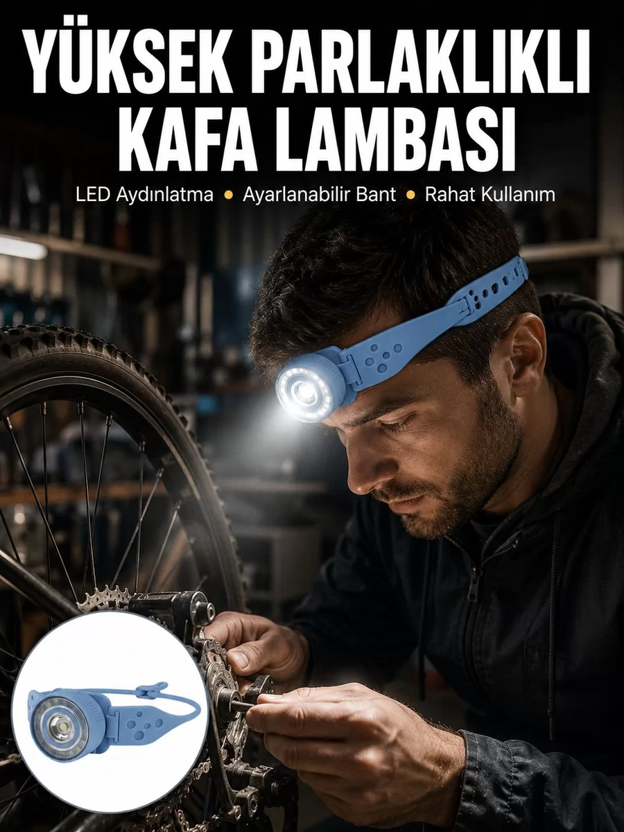 Hafif ve Taşınabilir Kamp Kafa Lambası Ayarlanabilir Işık Yeni Nesil 1 Hafif ve Taşınabilir Kamp Kafa Lambası Ayarlanabilir Işık Yeni Nesil
