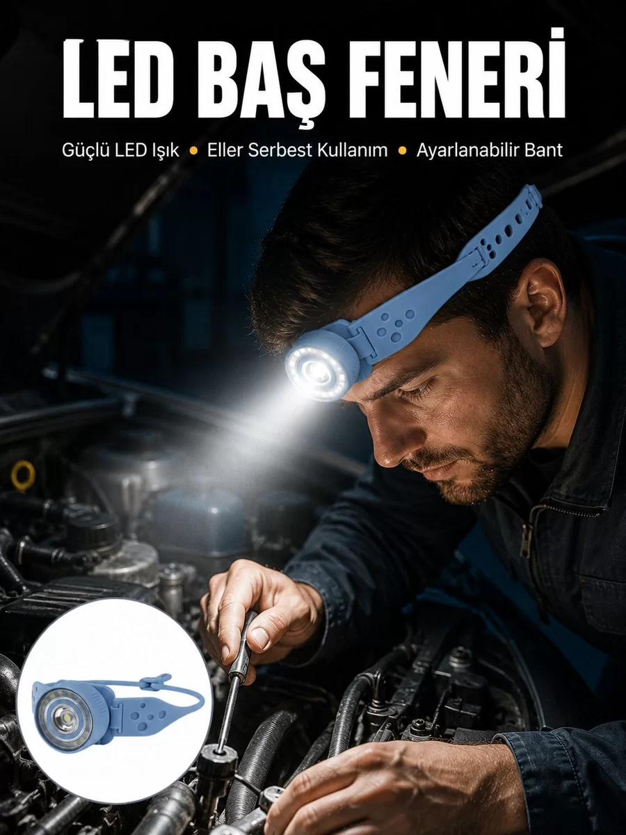 Suya Dayanıklı LED Kafa Lambası Outdoor Kullanım Yeni Nesil 1 Suya Dayanıklı LED Kafa Lambası Outdoor Kullanım Yeni Nesil