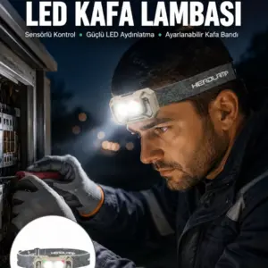 Şarjlı Wave Sensörlü LED Kafa Feneri Outdoor Kullanım Yeni Nesil
