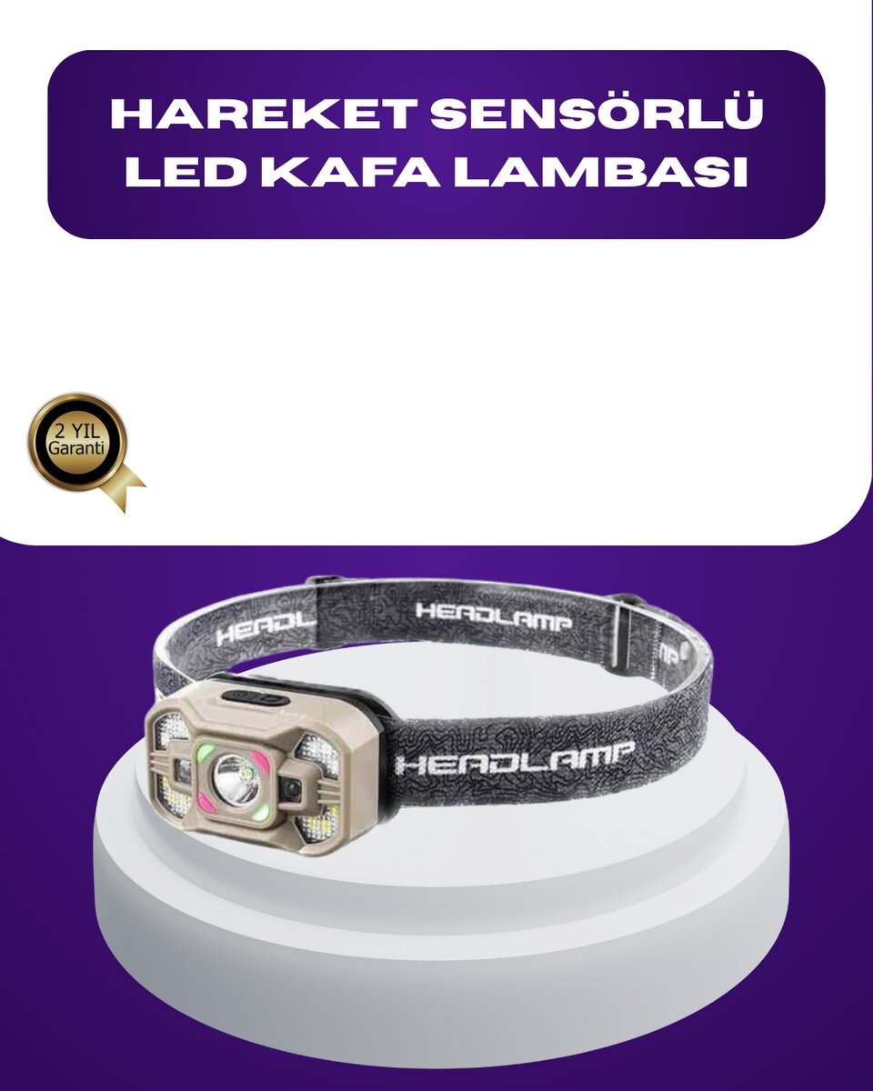 Wave Sensörlü LED Kafa Lambası Şarjlı Ayarlanabilir Işık 1 Wave Sensörlü LED Kafa Lambası Şarjlı Ayarlanabilir Işık