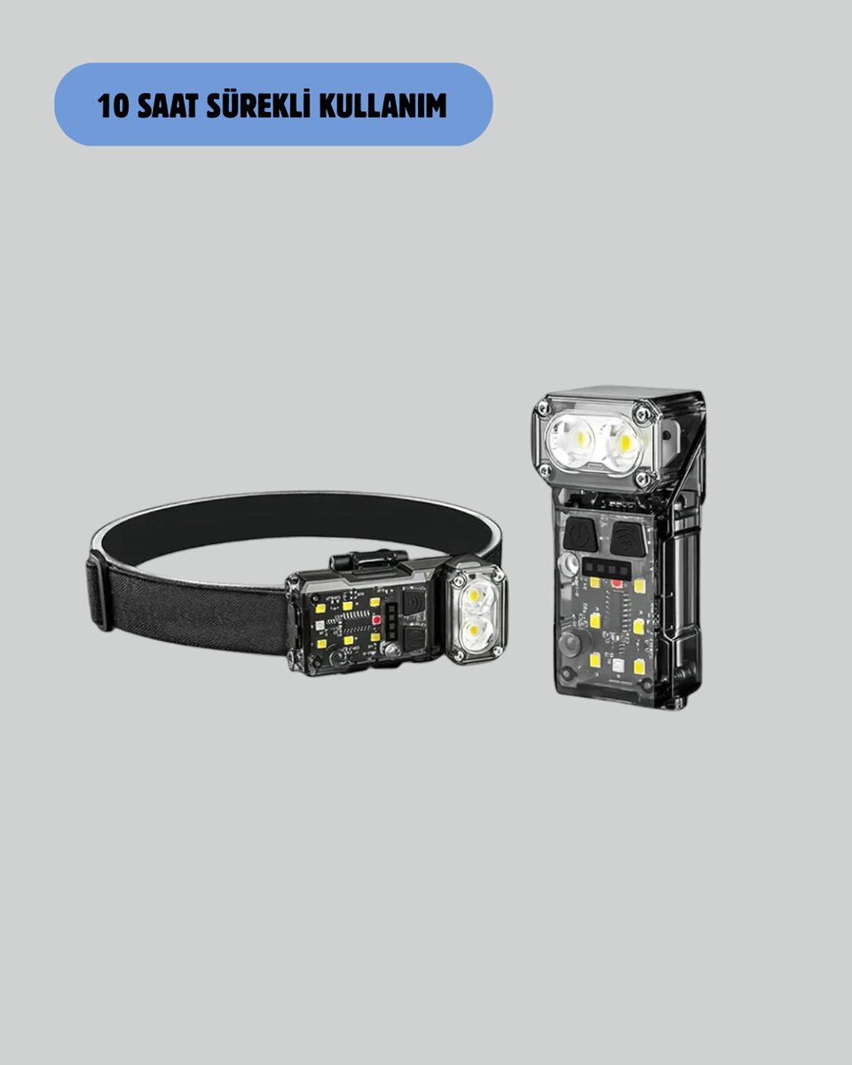 Kamp ve Outdoor İçin LED Far 10 Saat Pil Sensörlü Manyetik 4 Kamp ve Outdoor İçin LED Far 10 Saat Pil Sensörlü Manyetik - Görsel 4