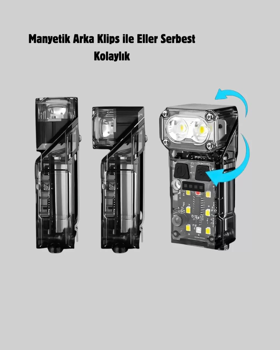 Sensörlü LED Kafa Feneri Şarj Edilebilir Manyetik Eller Serbest Yeni Nesil 3 Sensörlü LED Kafa Feneri Şarj Edilebilir Manyetik Eller Serbest Yeni Nesil - Görsel 3