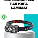 Hareket Sensörlü Şarjlı LED Far Suya Dayanıklı Çok Modlu