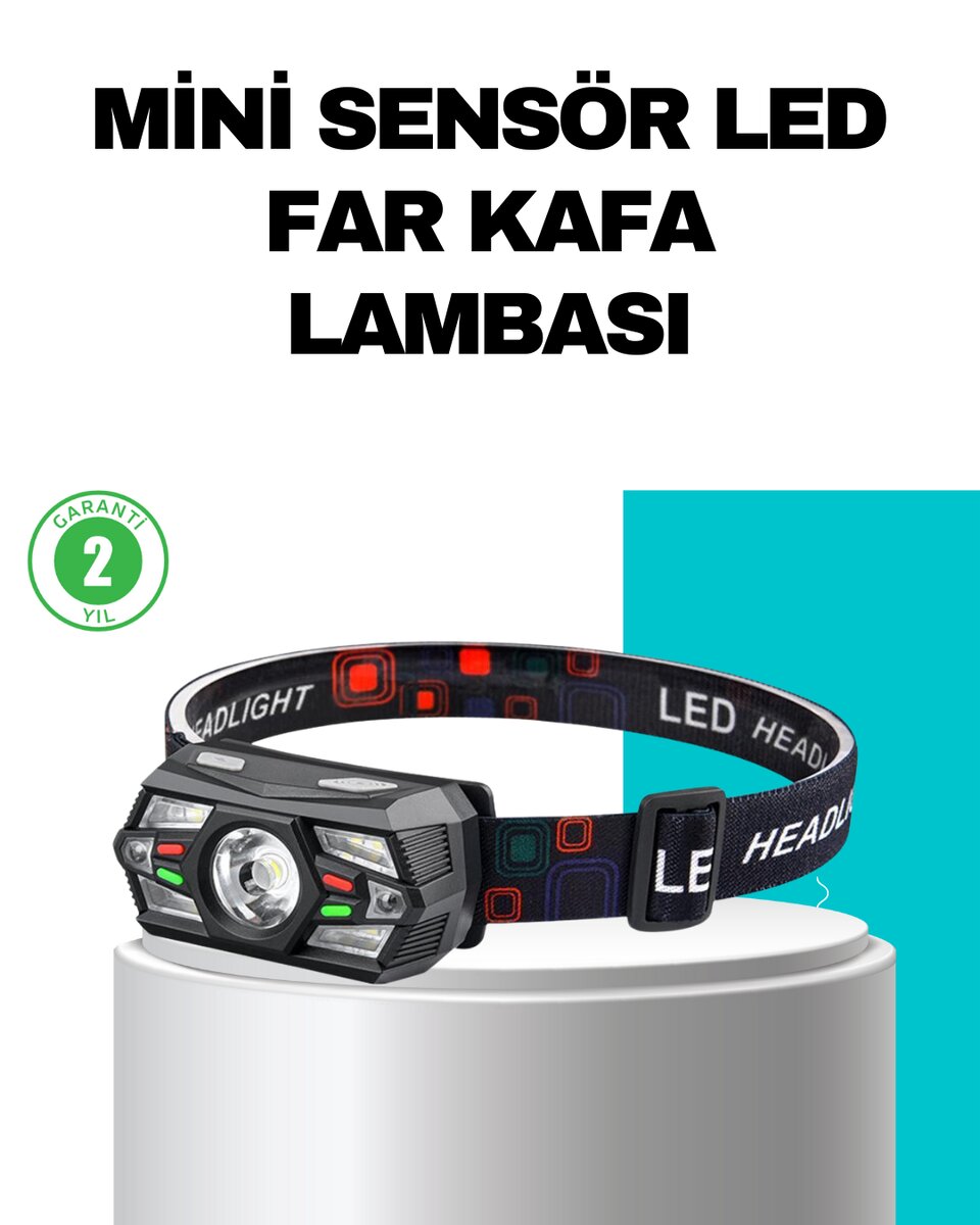 Hareket Sensörlü Şarjlı LED Far Suya Dayanıklı Çok Modlu 1 Hareket Sensörlü Şarjlı LED Far Suya Dayanıklı Çok Modlu