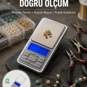 Mavi Işıklı LCD Ekranlı Hassas Tartı Terazisi Yeni Nesil