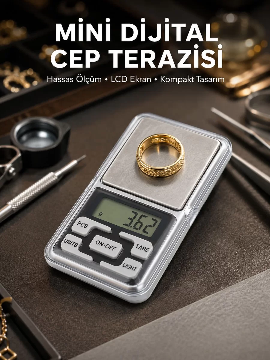 Taşınabilir Dijital Cep Terazisi 5 Ölçüm Birimli Yeni Nesil 1 Taşınabilir Dijital Cep Terazisi 5 Ölçüm Birimli Yeni Nesil