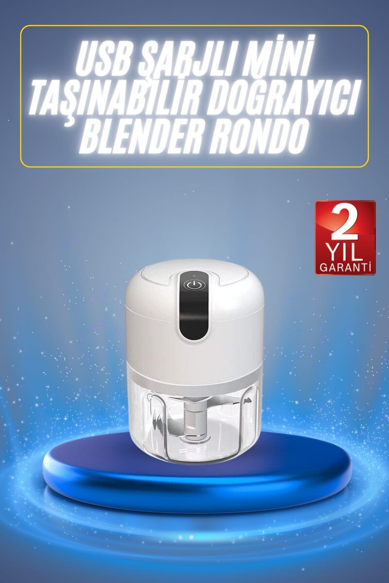 Mini El Rondosu Şarjlı Doğrayıcı Taşınabilir Rondo Blender 250 ML 1 Mini El Rondosu Şarjlı Doğrayıcı Taşınabilir Rondo Blender 250 ML
