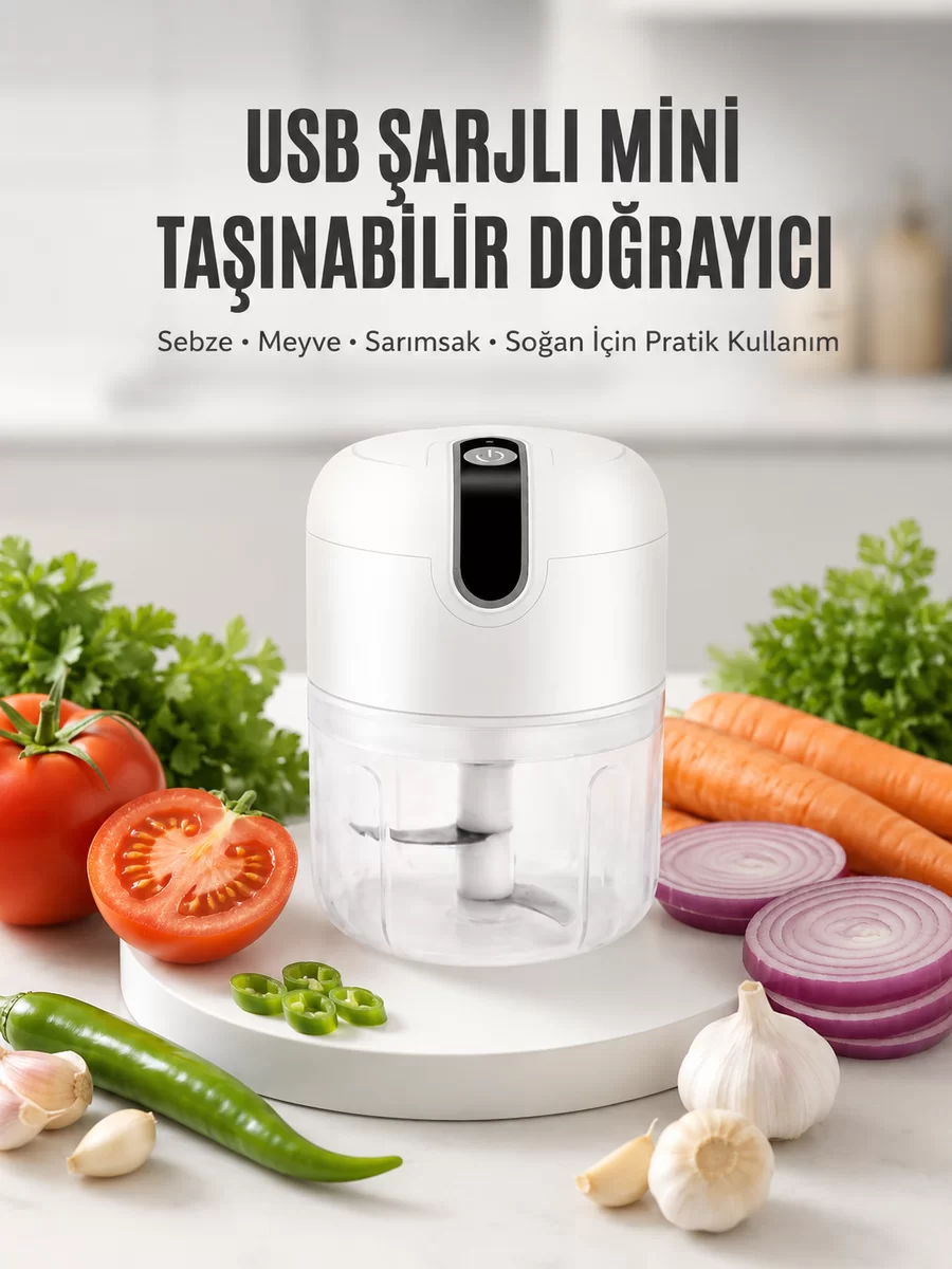 Rondo Doğrayıcı 250 ML Taşınabilir USB Şarjlı Pratik El Rondo Blender Yeni Nesil 1 Rondo Doğrayıcı 250 ML Taşınabilir USB Şarjlı Pratik El Rondo Blender Yeni Nesil
