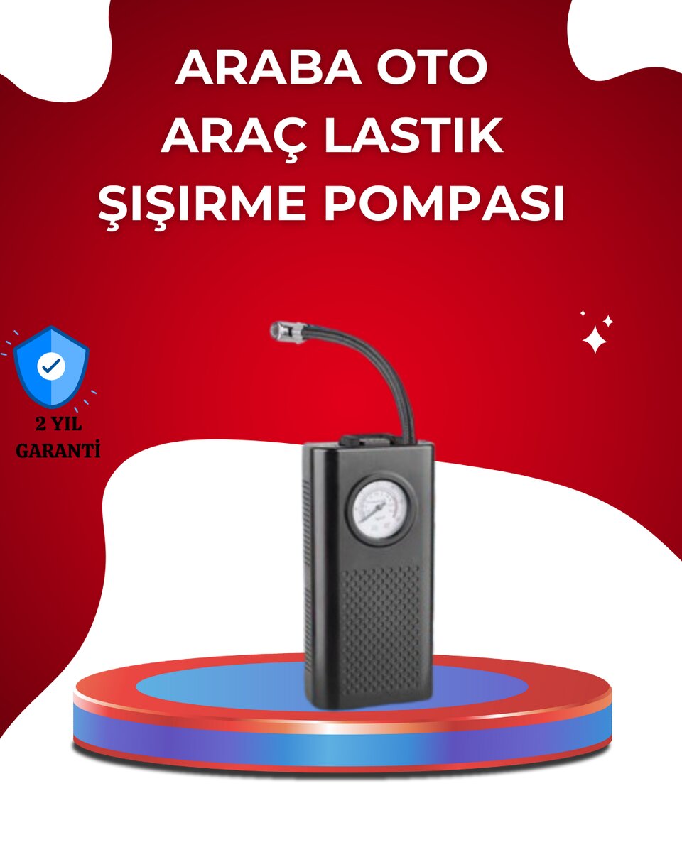 USB Şarjlı Kompakt Elektrikli Hava Kompresörü 3000 mAh 1 USB Şarjlı Kompakt Elektrikli Hava Kompresörü 3000 mAh