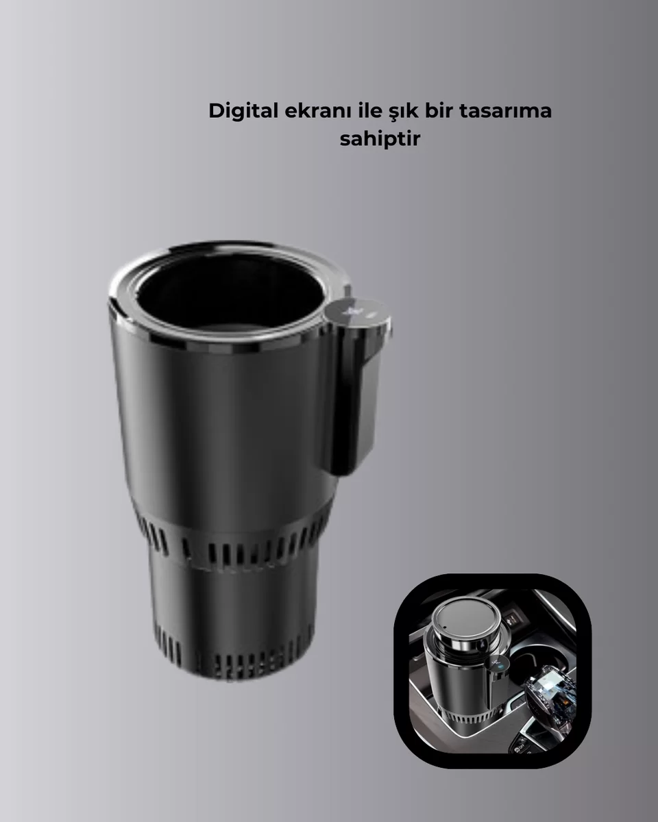 Isıtma Soğutma Özellikli Araç Bardaklığı Çakmak Girişli Akıllı Yeni Nesil 2 Isıtma Soğutma Özellikli Araç Bardaklığı Çakmak Girişli Akıllı Yeni Nesil - Görsel 2