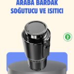 Araç İçi Akıllı Bardaklık Isıtıcı Soğutucu Dijital Ekranlı