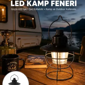 4 Fonksiyonlu Dekoratif Kamp Lambası – Tungsten Ampul USB Çıkışlı Yeni Nesil