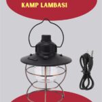 USB Şarjlı Retro LED Kamp Feneri – 4 Işık Modu, Su Geçirmez, Taşınabilir