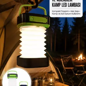 Kamp Lambası Katlanabilir Lamba Solar Şarjlı Led Lamba El Fenerli Yeni Nesil