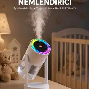 Ultrasonik Hava Nemlendirici Renkli Işık ve Manuel Püskürtme Ayarı Yeni Nesil