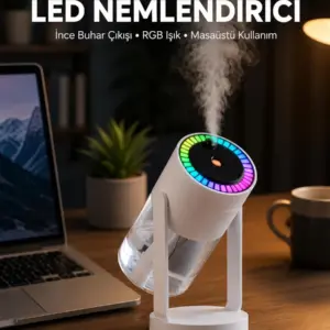 RGB Işıklı Hava Nemlendirici Ultrasonik Teknoloji ve Portatif Tasarım Yeni Nesil