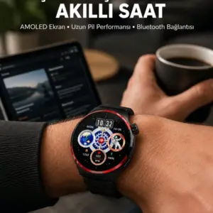 Dokunmatik Akıllı Saat Kablosuz Şarj AMOLED Ekran Yeni Nesil
