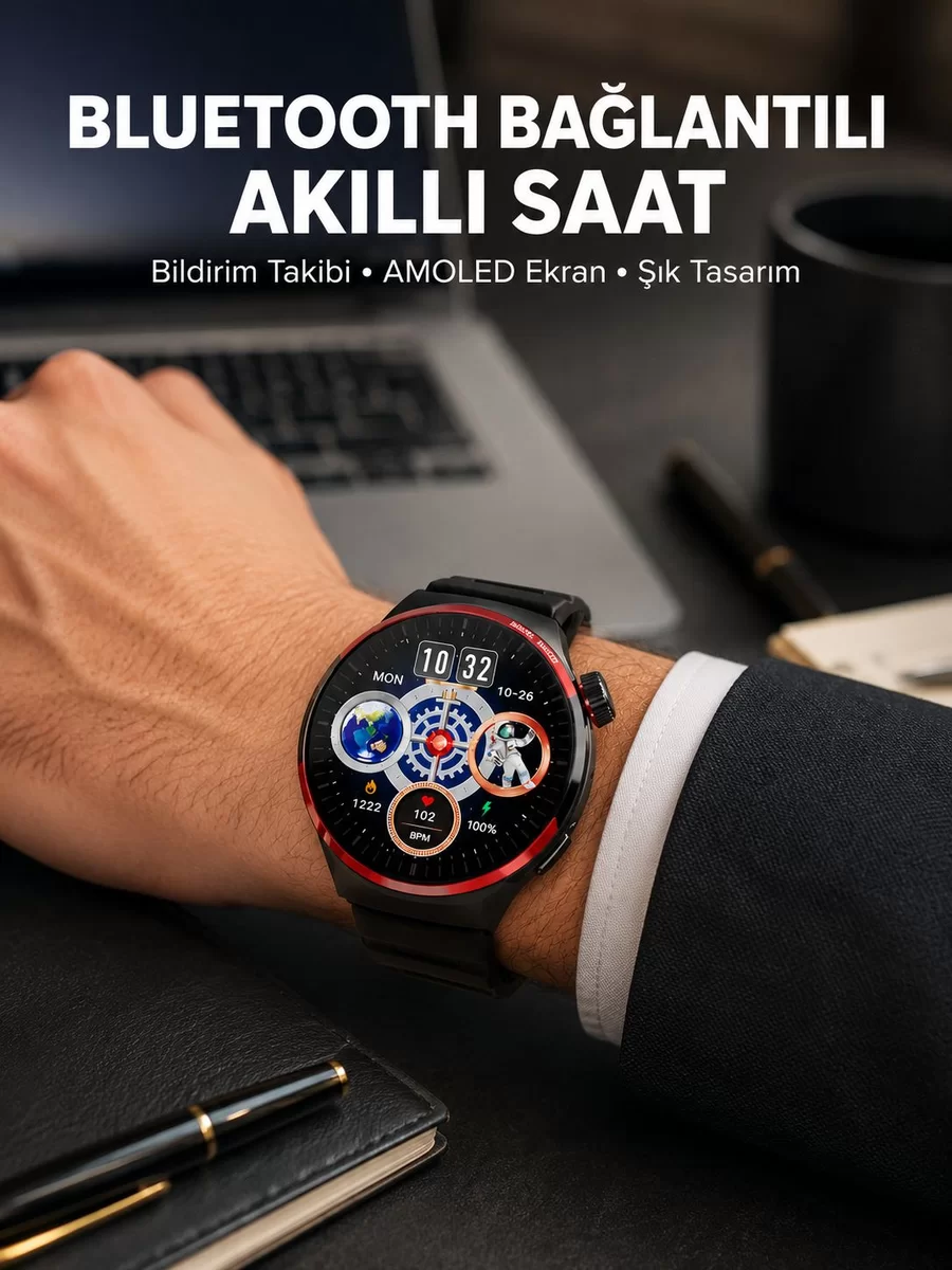 NFC Destekli Akıllı Saat AMOLED Ekranlı Şık Tasarım Yeni Nesil 1 NFC Destekli Akıllı Saat AMOLED Ekranlı Şık Tasarım Yeni Nesil