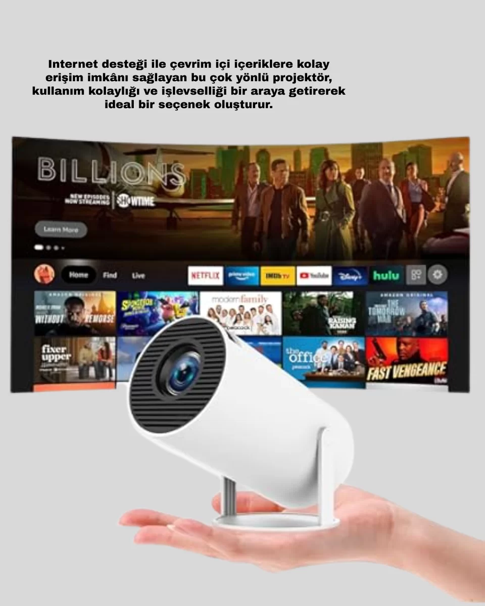 Kablosuz Mini Projeksiyon Cihazı Oyun ve Film İçin Taşınabilir Ev Sineması Yeni Nesil 4 Kablosuz Mini Projeksiyon Cihazı Oyun ve Film İçin Taşınabilir Ev Sineması Yeni Nesil - Görsel 4