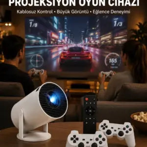 Kablosuz Mini Projeksiyon Cihazı Oyun ve Film İçin Taşınabilir Ev Sineması Yeni Nesil