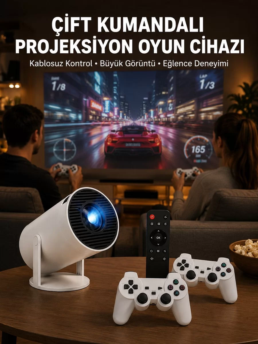Kablosuz Mini Projeksiyon Cihazı Oyun ve Film İçin Taşınabilir Ev Sineması Yeni Nesil 1 Kablosuz Mini Projeksiyon Cihazı Oyun ve Film İçin Taşınabilir Ev Sineması Yeni Nesil