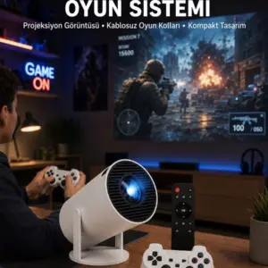 Oyun Konsolu Uyumlu Kablosuz Projeksiyon Cihazı Ev Sinema Deneyimi Yeni Nesil
