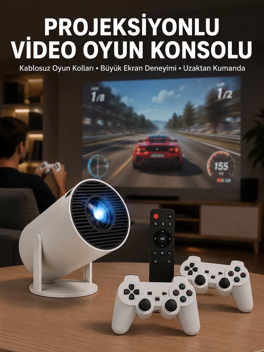 Film Dizi ve Oyun İçin Taşınabilir Kablosuz Mini Projeksiyon Yeni Nesil 1 Film Dizi ve Oyun İçin Taşınabilir Kablosuz Mini Projeksiyon Yeni Nesil