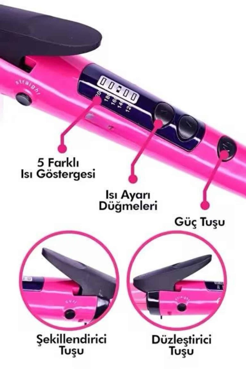 Saç Düzleştirici Şekillendirici Saç Maşası İkili Şekillendirici Isı Ayarlı 2 Saç Düzleştirici Şekillendirici Saç Maşası İkili Şekillendirici Isı Ayarlı - Görsel 2