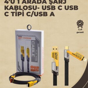 Haydiburaya 11 4'ü 1 Arada Metal Hızlı Veri Kablosu – 65W Güç 27W iPhone Desteği 480Mbps Aktarım