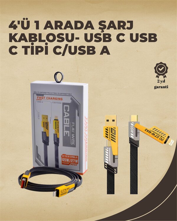 4'ü 1 Arada Metal Hızlı Veri Kablosu – 65W Güç 27W iPhone Desteği 480Mbps Aktarım 1 4'ü 1 Arada Metal Hızlı Veri Kablosu – 65W Güç 27W iPhone Desteği 480Mbps Aktarım