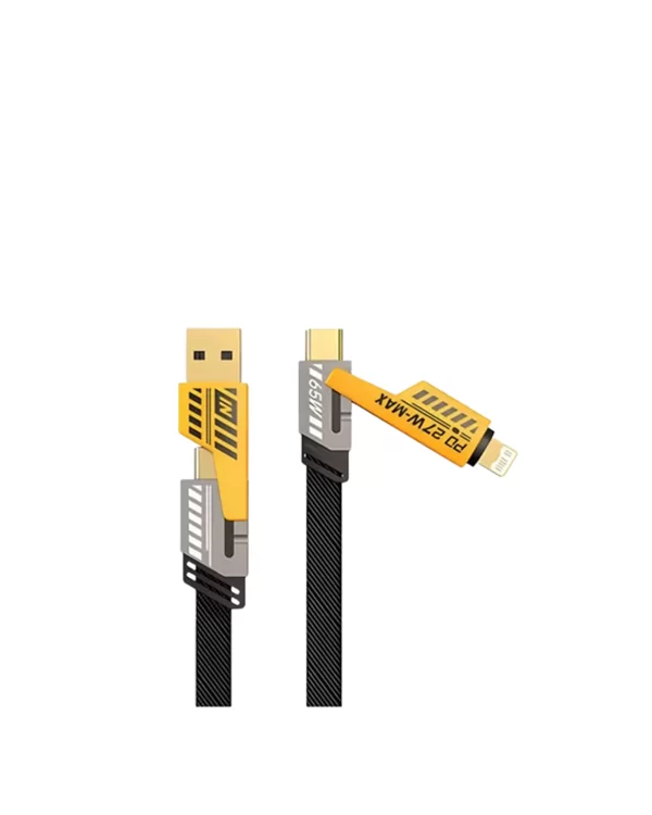 65W 4'ü 1 Arada Çoklu Şarj Kablosu – USB-C USB-A Lightning Veri ve Şarj Desteği Yeni Nesil 2 65W 4'ü 1 Arada Çoklu Şarj Kablosu – USB-C USB-A Lightning Veri ve Şarj Desteği Yeni Nesil - Görsel 2