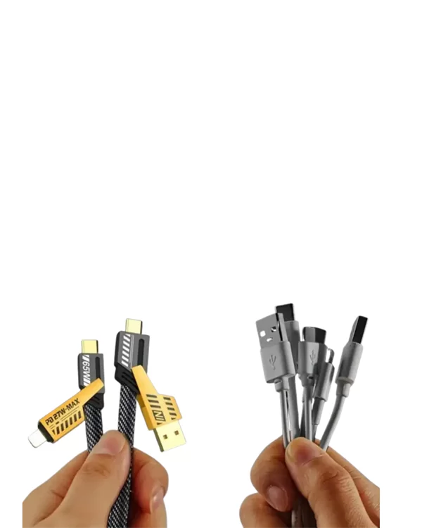 65W 4'ü 1 Arada Çoklu Şarj Kablosu – USB-C USB-A Lightning Veri ve Şarj Desteği Yeni Nesil 4 65W 4'ü 1 Arada Çoklu Şarj Kablosu – USB-C USB-A Lightning Veri ve Şarj Desteği Yeni Nesil - Görsel 4
