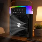USB Şarjlı Masaüstü Sprey Fan Taşınabilir Serinletici RGB Işıklı Mini Klima