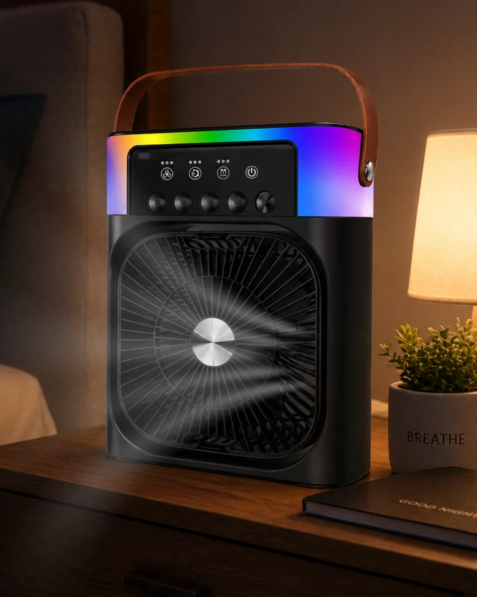 USB Şarjlı Masaüstü Sprey Fan Taşınabilir Serinletici RGB Işıklı Mini Klima 1 USB Şarjlı Masaüstü Sprey Fan Taşınabilir Serinletici RGB Işıklı Mini Klima