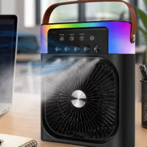 Mini Klima Fan Buharlı Soğutucu RGB Led Işıklı Taşınabilir Masaüstü Fan