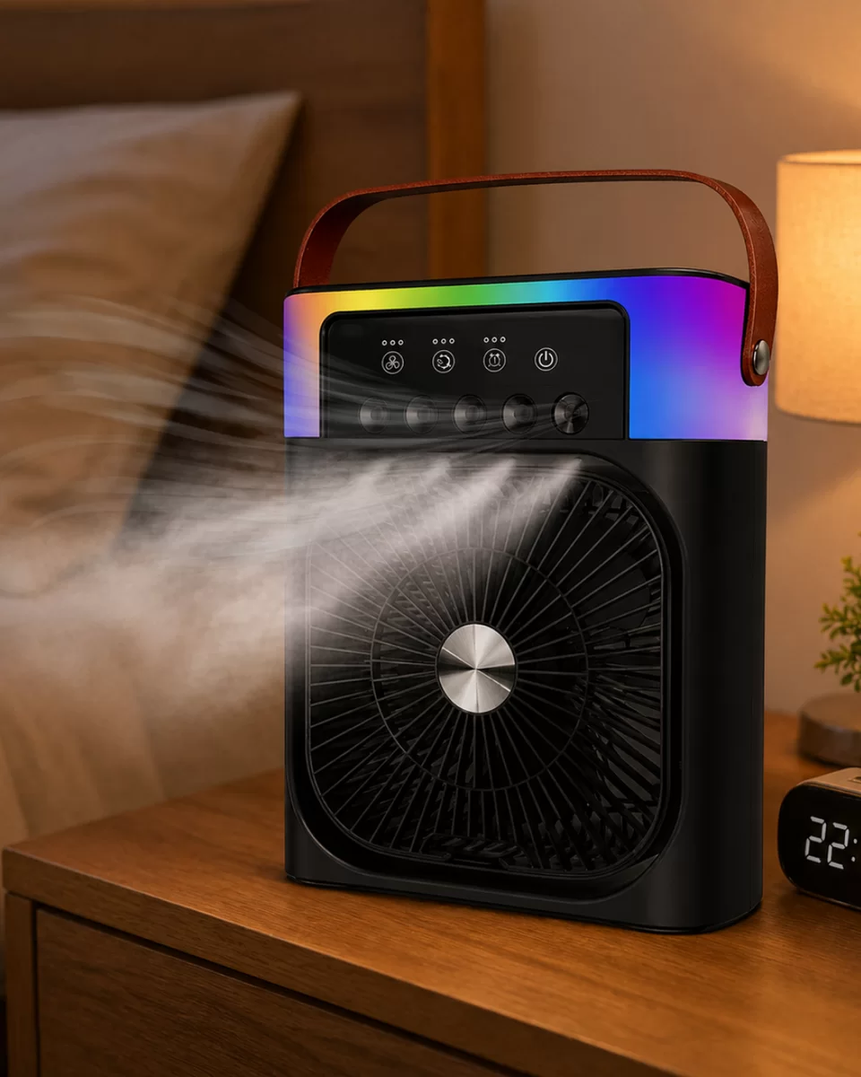 RGB Işıklı Buharlı Masaüstü Fan Sessiz Çalışan USB Şarjlı Taşınabilir Fan 1 RGB Işıklı Buharlı Masaüstü Fan Sessiz Çalışan USB Şarjlı Taşınabilir Fan