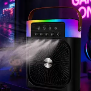 Taşınabilir Mini Klima Nemlendirici Fan RGB Led Aydınlatmalı USB Fan