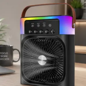 Taşınabilir Sprey Fan RGB Işıklı Mini Klima Soğutucu Nemlendirici USB Şarjlı