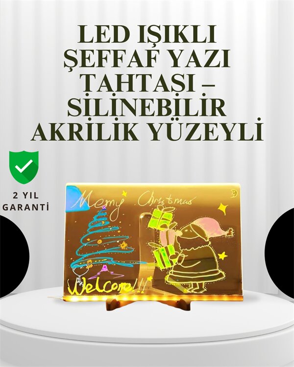 Dekoratif LED Yazı Tahtası – Silinebilir Neon Kalemli Planlama ve Hatırlatma İçin İdeal 1 Dekoratif LED Yazı Tahtası – Silinebilir Neon Kalemli Planlama ve Hatırlatma İçin İdeal