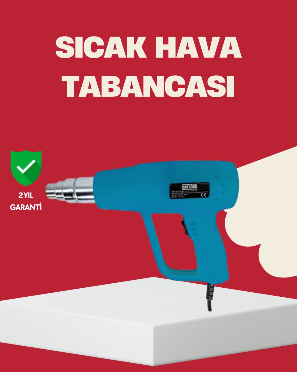 2 Kademeli Güçlü Sıcak Hava Tabancası 380° – 500° Isı Ayarı 1 2 Kademeli Güçlü Sıcak Hava Tabancası 380° – 500° Isı Ayarı