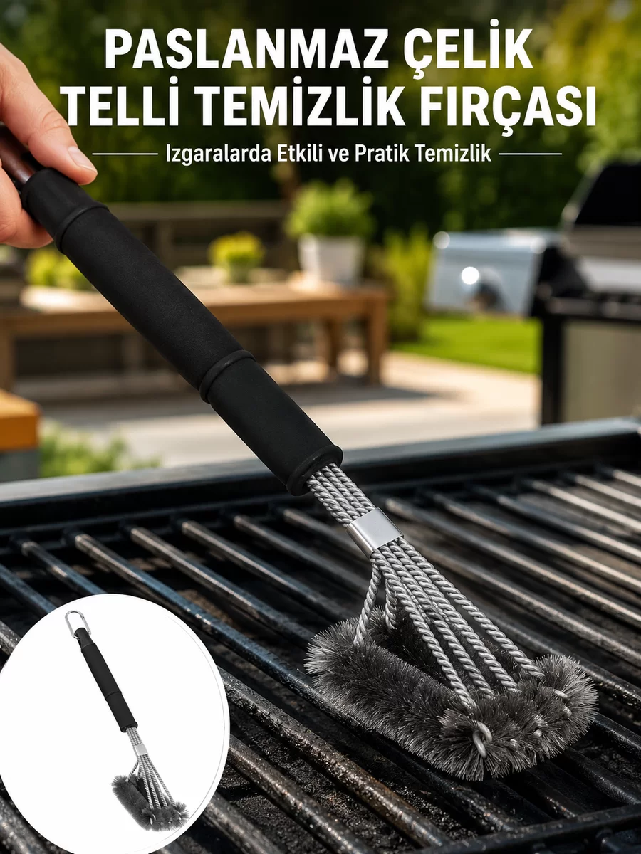 Izgara ve Barbekü Temizleme Fırçası Dayanıklı Tasarım Yeni Nesil 1 Izgara ve Barbekü Temizleme Fırçası Dayanıklı Tasarım Yeni Nesil