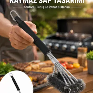 Paslanmaz Çelik Telli Mangal Temizlik Fırçası Yeni Nesil