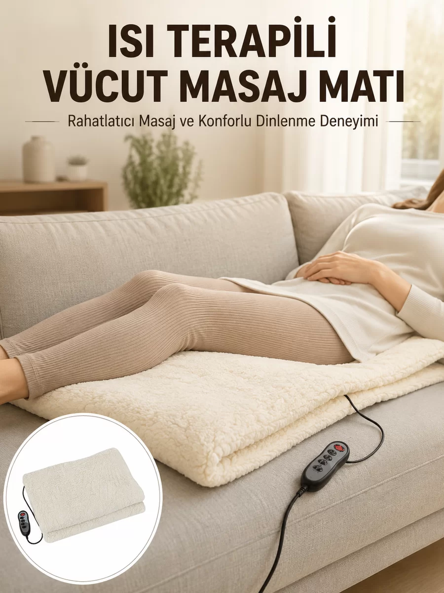 Vücut Masaj Matı Isı Terapili ve Çok Bölgeli Masaj Yeni Nesil 1 Vücut Masaj Matı Isı Terapili ve Çok Bölgeli Masaj Yeni Nesil