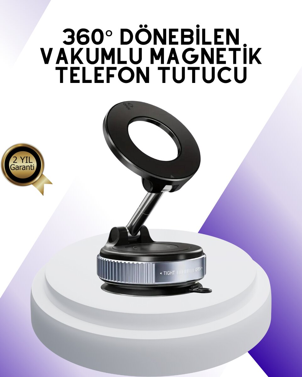 Manyetik Araç Telefon Tutucu 360 Derece Dönebilen Vakumlu Stand 1 Manyetik Araç Telefon Tutucu 360 Derece Dönebilen Vakumlu Stand