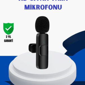 iPhone İçin Çift Mikrofonlu Telsiz Yaka Mikrofonu 360 Derece HD Ses