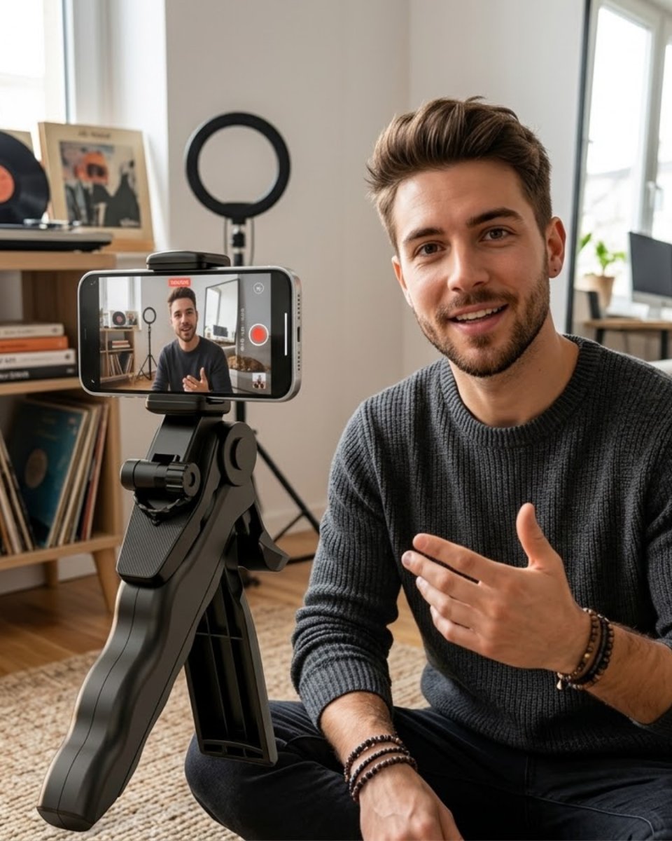 Katlanabilir Telefon Standı Mini Tripod Masaüstü Video Çekim Tutucu 1 Katlanabilir Telefon Standı Mini Tripod Masaüstü Video Çekim Tutucu