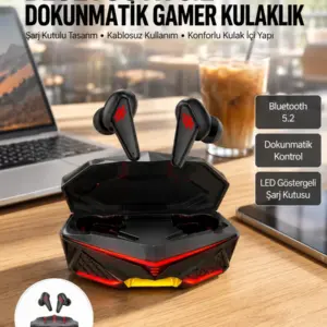 Dokunmatik Kontrol Tws Işıklı Kulakiçi Bluetooth Kulaklık Kablosuz Oyuncu Kulaklığı Yeni Nesil
