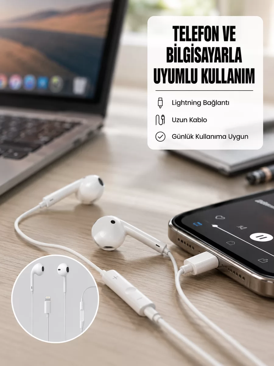 Yüksek Ses Kaliteli Mikrofonlu Kablolu Kulak İçi Kulaklık Yeni Nesil 1 Yüksek Ses Kaliteli Mikrofonlu Kablolu Kulak İçi Kulaklık Yeni Nesil
