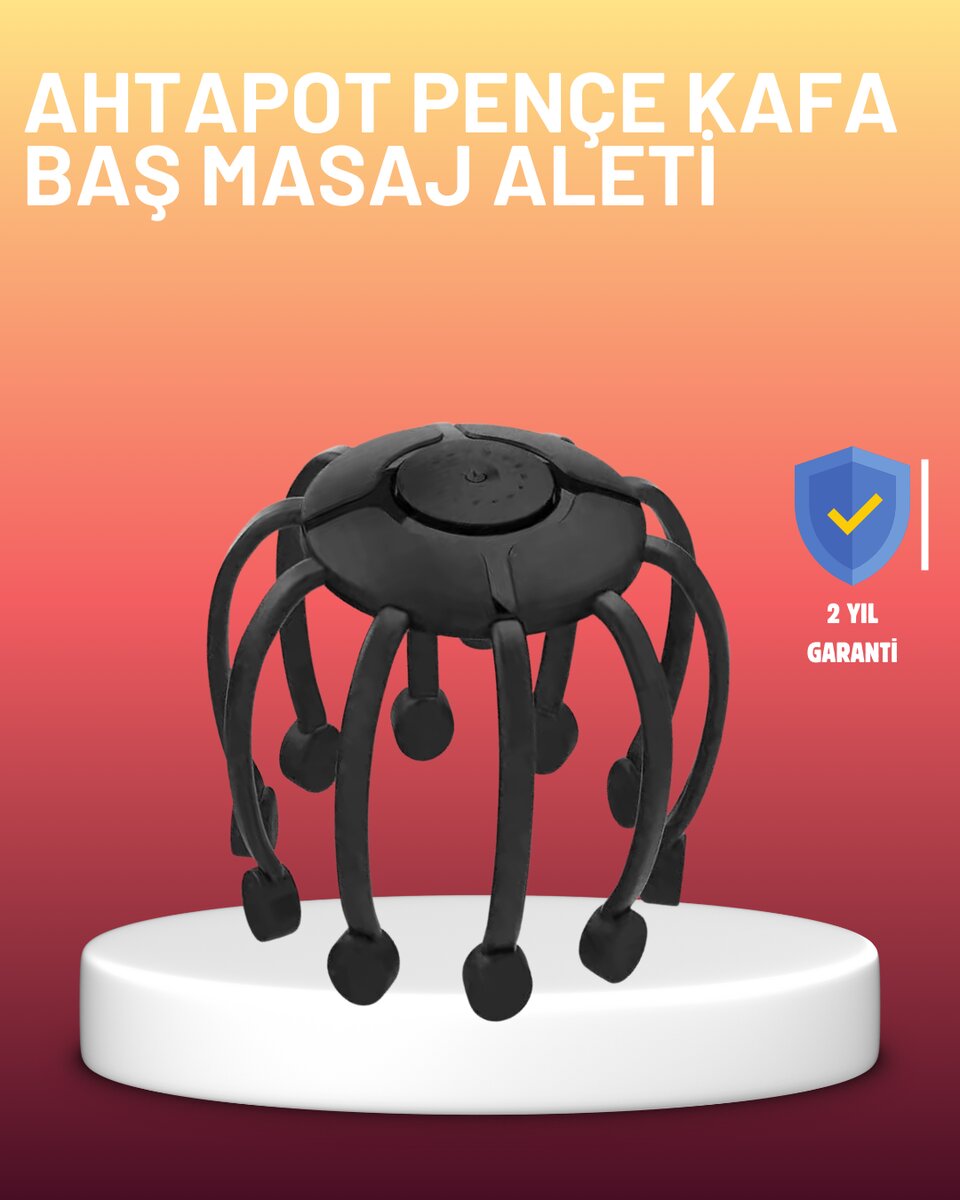 USB Şarjlı Kafa Masaj Aleti 3 Modlu 8 Başlıklı Stres Giderici 1 USB Şarjlı Kafa Masaj Aleti 3 Modlu 8 Başlıklı Stres Giderici